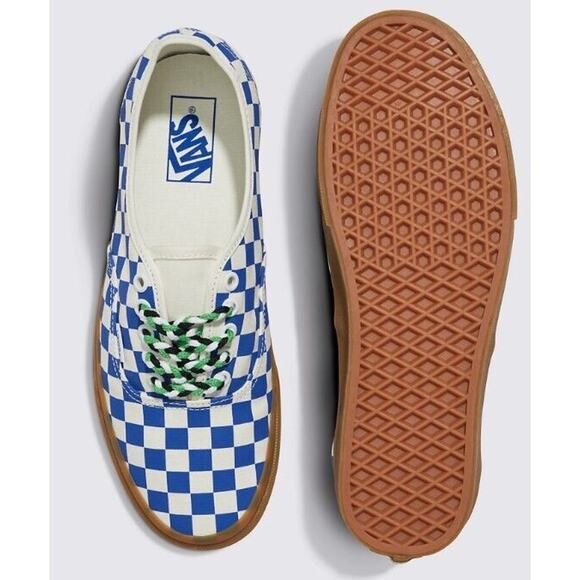 Vans Authentic Checkerboard Blue/White Lace Up Men\'s Sneakers Shoes Size 10.5
